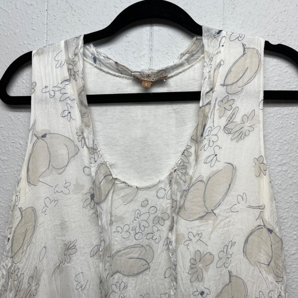 Carla Conti Silk Floral Top Womens Small Party Cocktail Formal Elegant Feminine - Picture 3 of 8